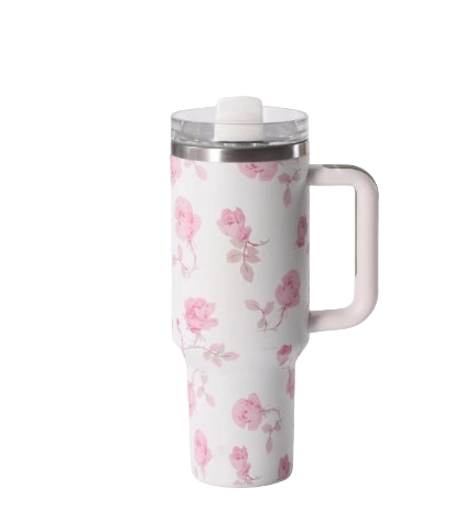 40oz Insulated Tumbler with Handle and Straw