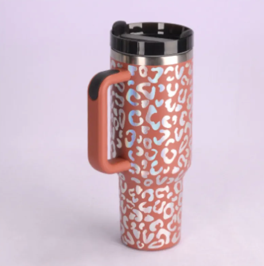 40oz Insulated Tumbler with Handle and Straw