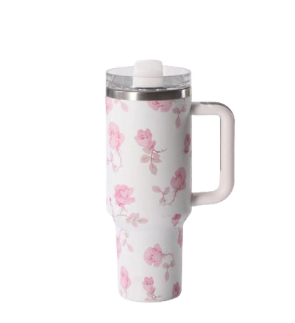 40oz Insulated Tumbler with Handle and Straw